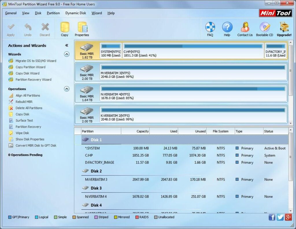 تحميل برنامج minitool partition wizard